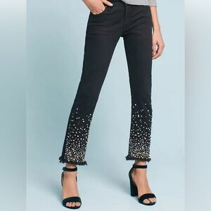Pilcro Anthropologie Embellished Black Jeans